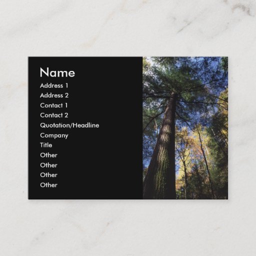 Customizable profile or business card, old growth