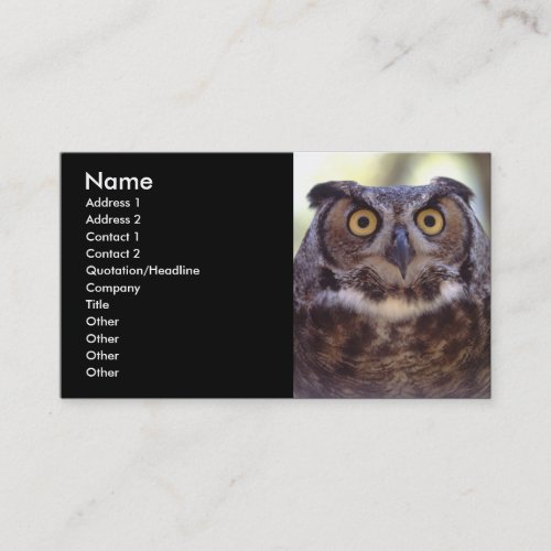 profile or business card, owl