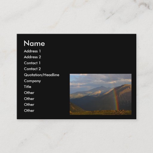 Customizable profile or business card, Rainbow