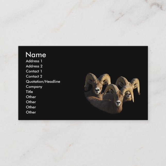profile or business card, rams card (Front)