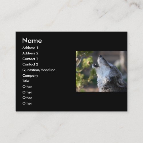 profile or business card, wolf