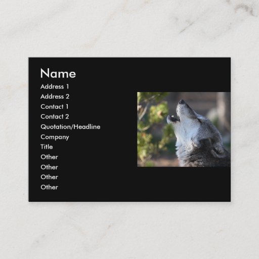 Customizable profile or business card, wolf