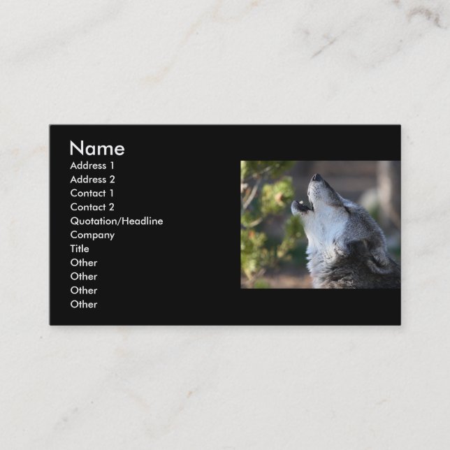 profile or business card, wolf card (Front)