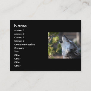 profile or business card, wolf card