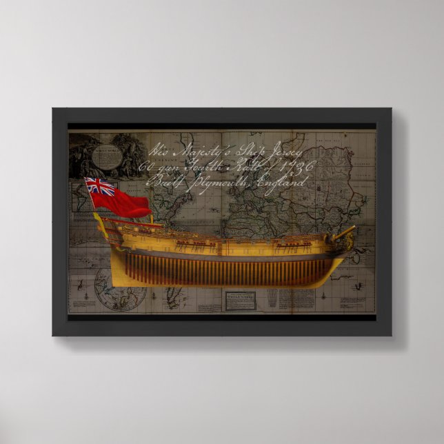 Profile Painting of Ship Jersey Framed Art (Framed Front)