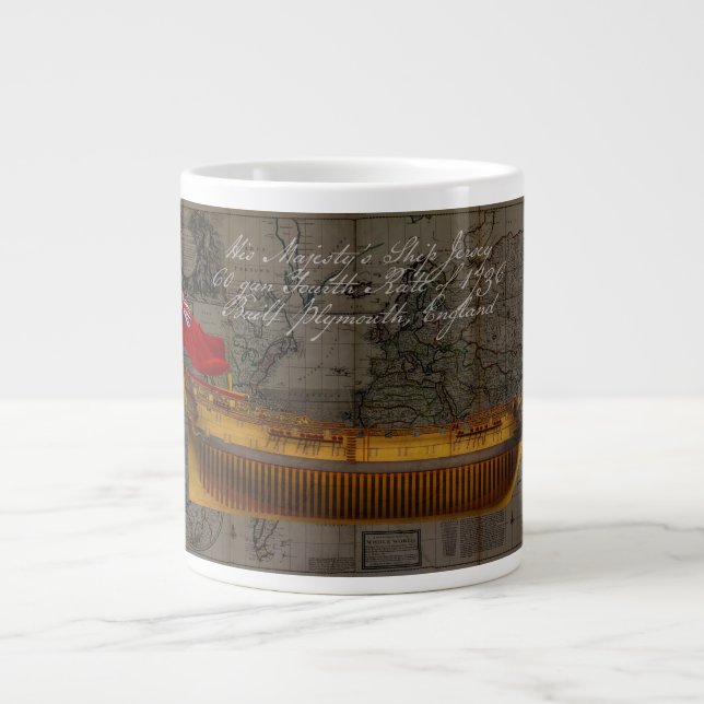 Profile Painting of Ship Jersey Giant Coffee Mug (Front)