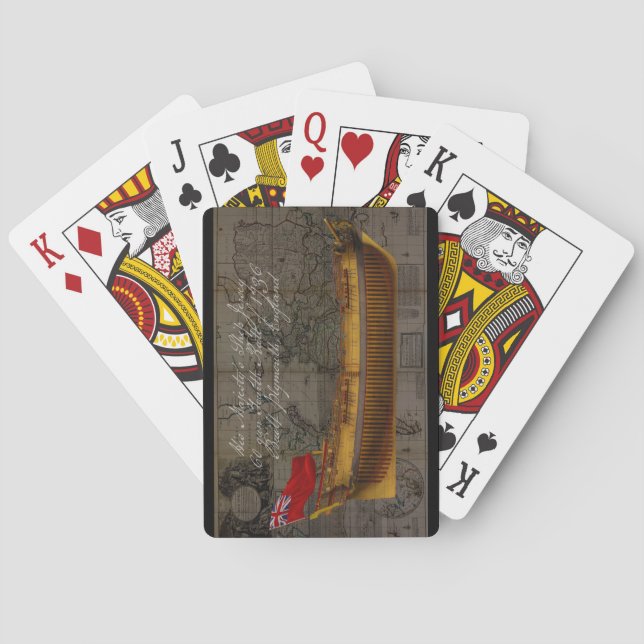 Profile Painting of Ship Jersey Poker Cards (Back)