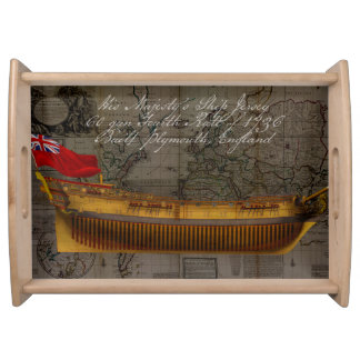 Profile Painting of Ship Jersey Serving Tray