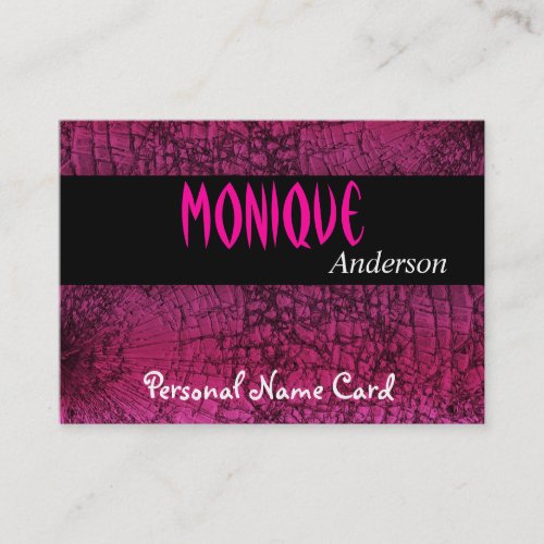 Profile Personal Name Card Black Crackle Pink Business Card