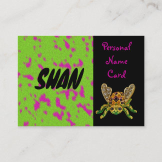 Profile Personal Name Card Pink Green Beetle