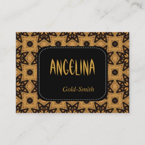 Profile Personal Name Card Retro Black Gold Business Cards