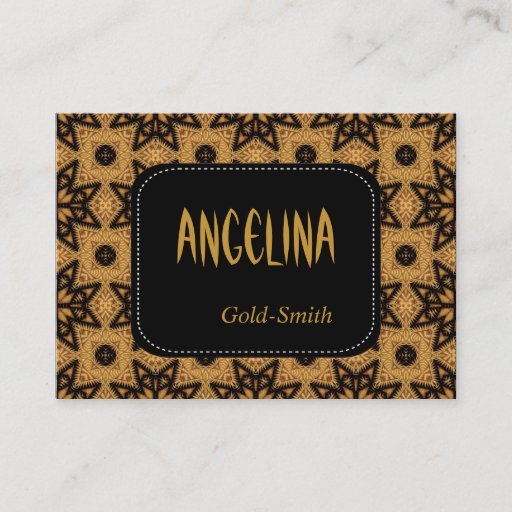 Customizable Profile Personal Name Card Retro Black Gold Business Cards