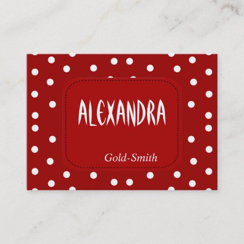 Profile Personal Name Card Retro Red White Spot Business Card Template