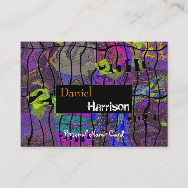 Profile Personal Name Card Urban Grunge Abstract (Front)