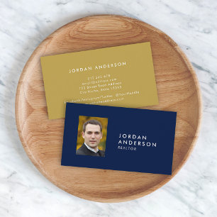 Profile Photo Simple Minimalist Editable Color Business Card