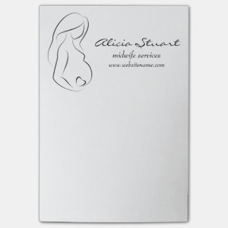 Profile Pregnant Woman Belly Heart Post-it Notes