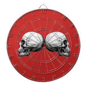 Profile Skull Black and White Dart Board