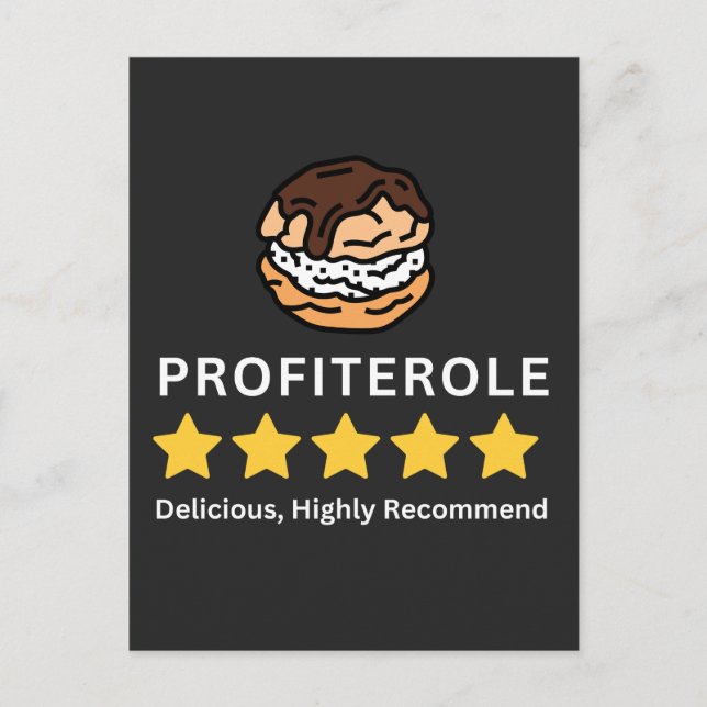 Profiterole 5 stars for profiteroles lover postcard (Front)