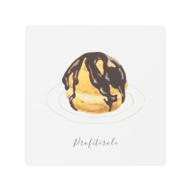 Profiterole watercolor metal print (Front)