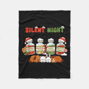 Profol Silent Night Funny Vet Tech Christmas  Fleece Blanket