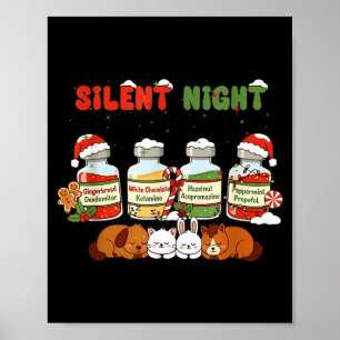 Profol Silent Night Funny Vet Tech Christmas  Poster
