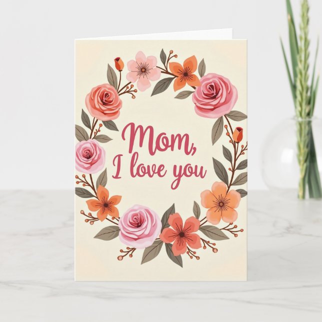 Profound Love Floral Wreath Card (Front)