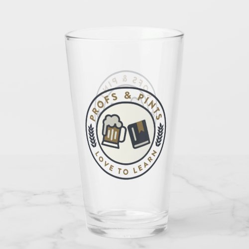 Profs and Pints seal_pint glass