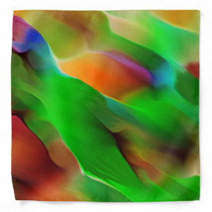 Profundity and colored reliefs, green predominates bandana