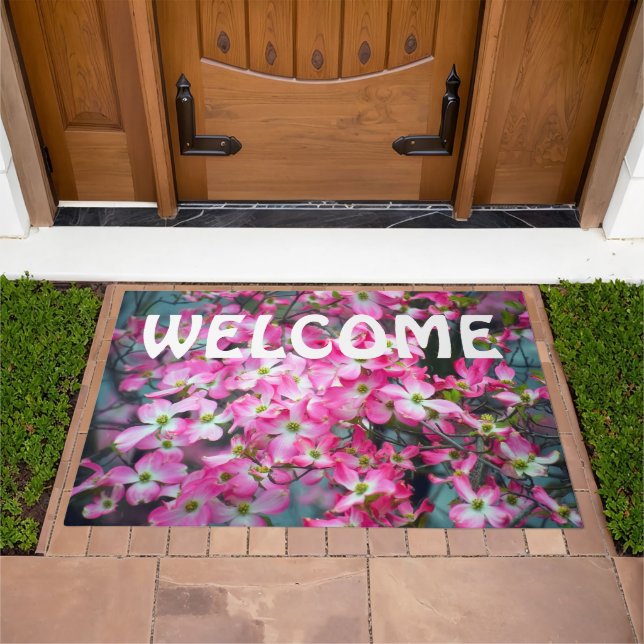 Profuse Pink Dogwood Door Mat (Outdoor)