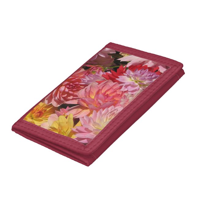 Profusion of Dahlia Flowers Floral Wallet