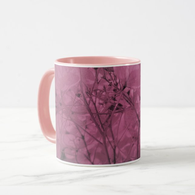 Profusion of Pretty Petals Pink Warm Grey Tones Mug (Front Left)