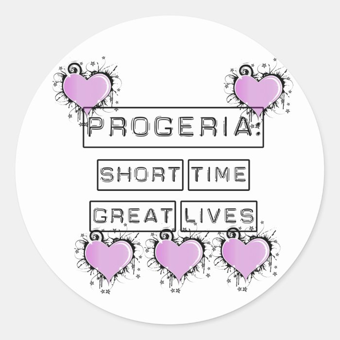 Progeria Short Time Great Lives, Purple hearts Sticker