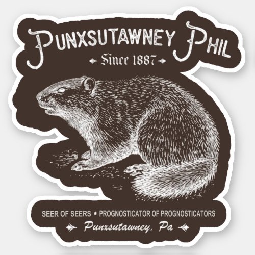 Prognastic Phil Groundhog Day Sticker