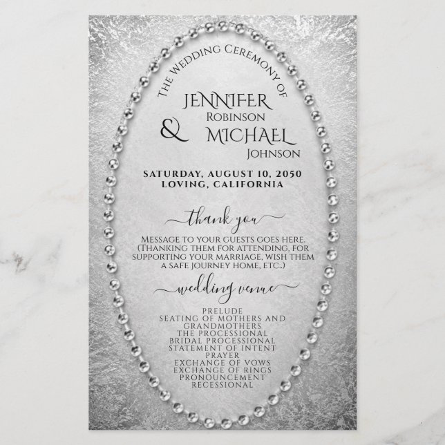 Program | Faux Silver Foil Diamonds (Front)