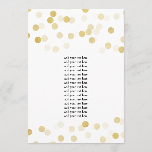 Program Insert Faux Gold Foil Glitter Lights (Front)