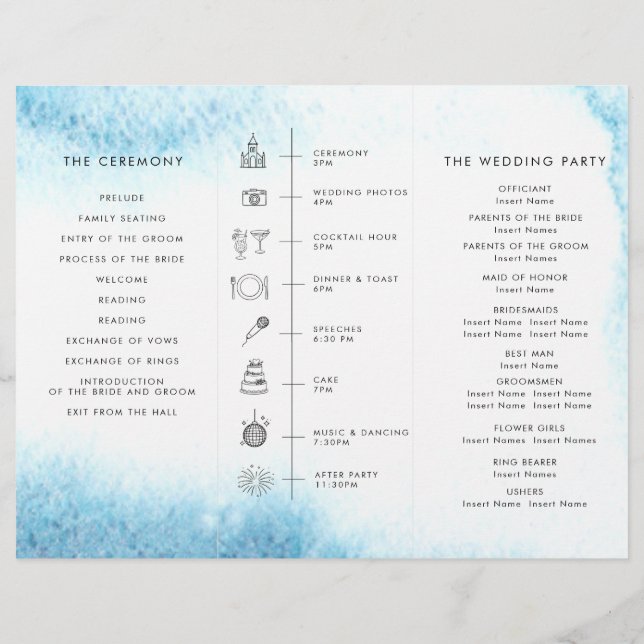 Program Minimalist Timeline for a Modern Wedding. Flyer (Back)