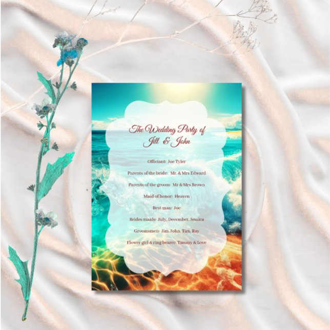 Program Wedding Ceremony Beach Template (Creator Uploaded)