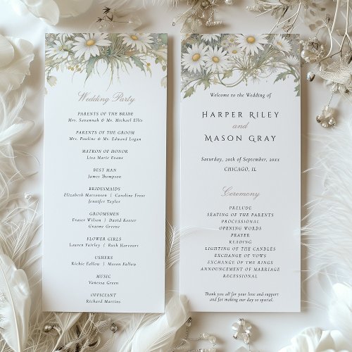 Program Wedding Wild Daisies
