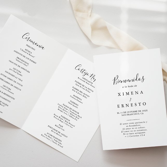 Programa doblado de Boda Minimalista Española  Program (Creator Uploaded)