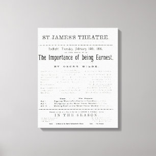 Programme for a performance of The Importance of B Canvas Print