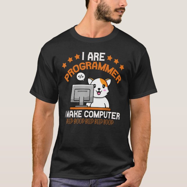 Programmer Cat Animal  Coding Squad Engineer T-Shirt (Front)