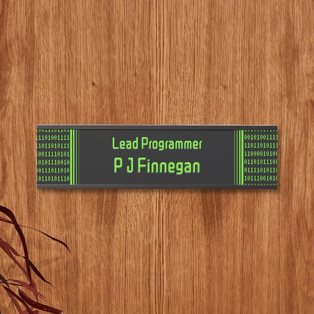 Programmer Code black and green - own name / role Door Sign (Creator Uploaded)