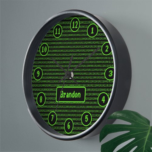 Programmer Code SciFi Style GreenBlack _ Any Name Clock