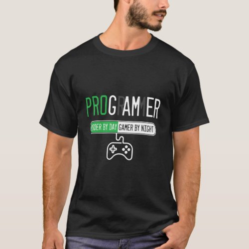 Programmer Coder Code Day Night Gamer Console Comp T_Shirt