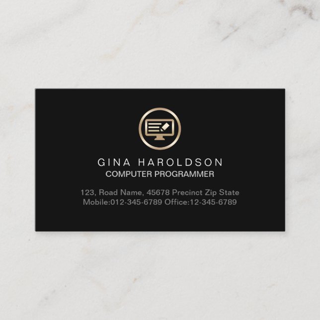 Programmer Coder Computer Technical Business Card (Front)