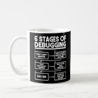 Programmer Coding 6 Stages Of Debugging Coffee Mug