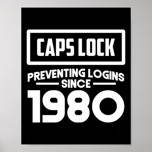 Programmer Coding Caps Lock Preventing Logins Poster