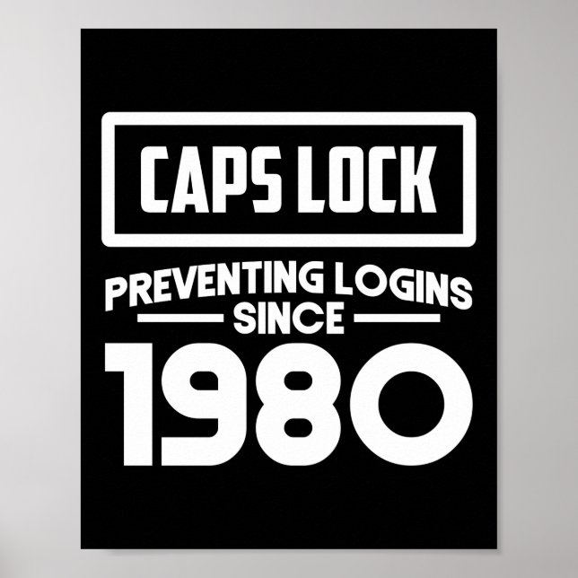 Programmer Coding Caps Lock Preventing Logins Poster (Front)