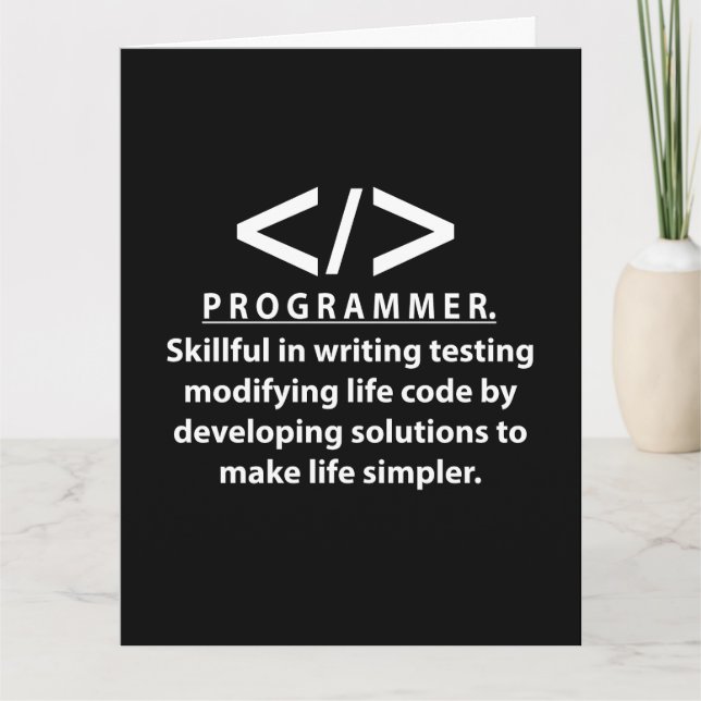 Programmer Coding Developer Programmer Card (Front)