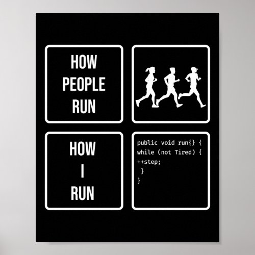 Programmer Coding How People Run How I Run Poster
